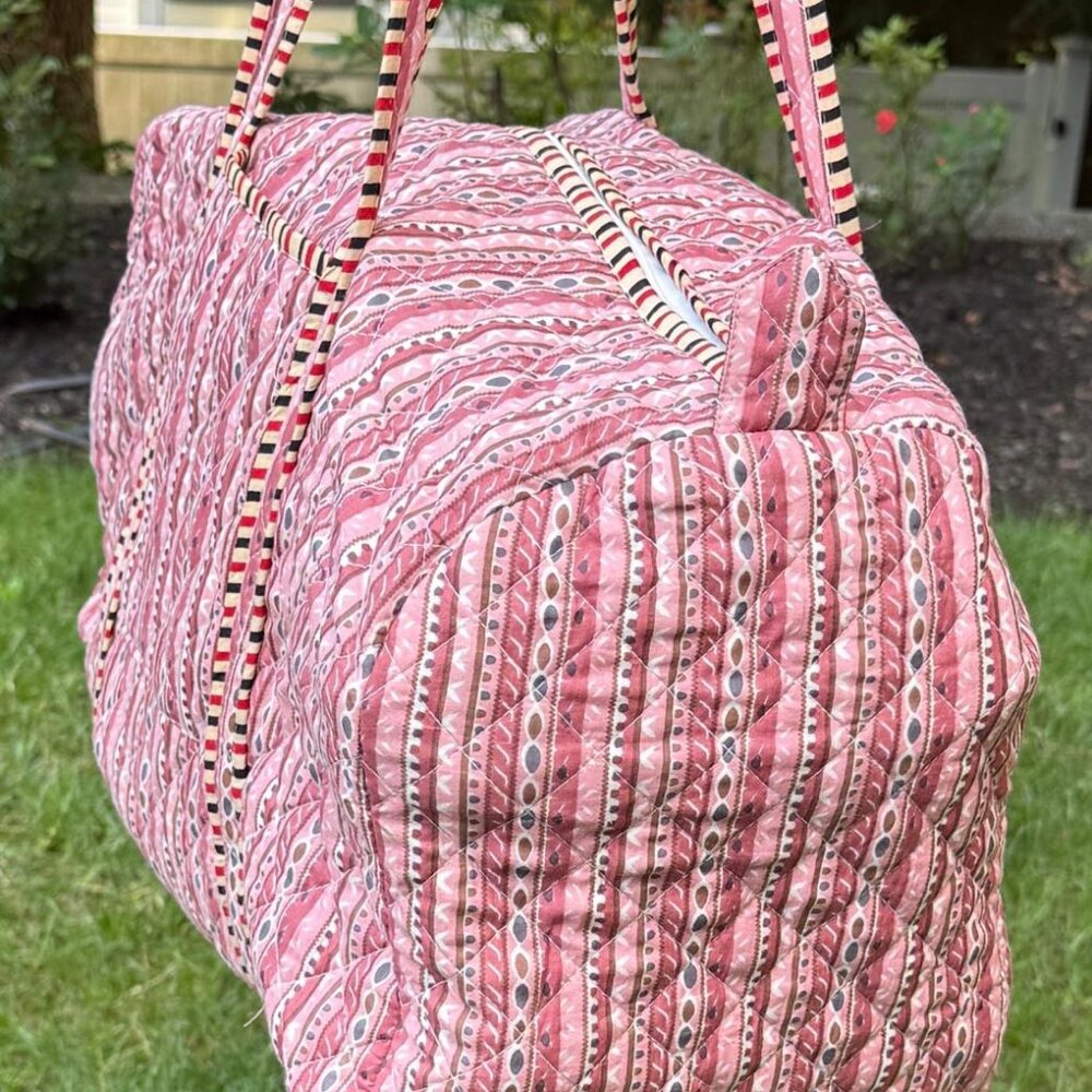 BRAND NEW Duffle Weekender Bag Cotton Storage Bag Handmade Quilted Travel Bag